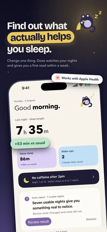 Doze app home screen